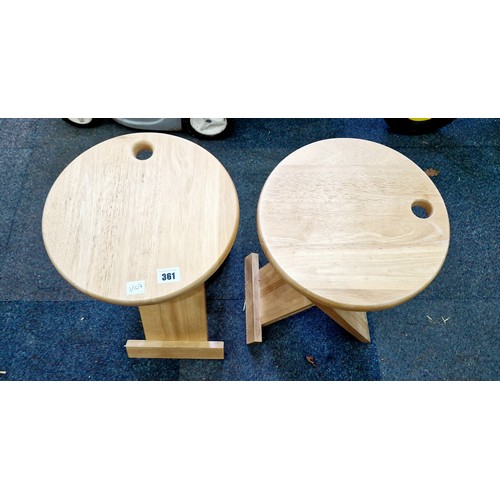 361 - Pair of modern beech folding stools