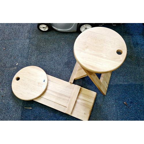 361 - Pair of modern beech folding stools