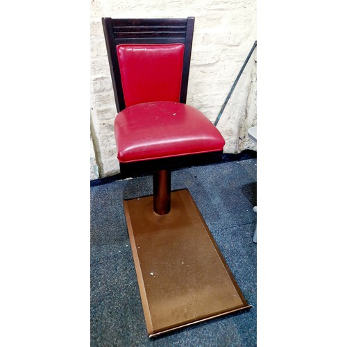 373 - An Art Deco style leatherette swivel chair and stand