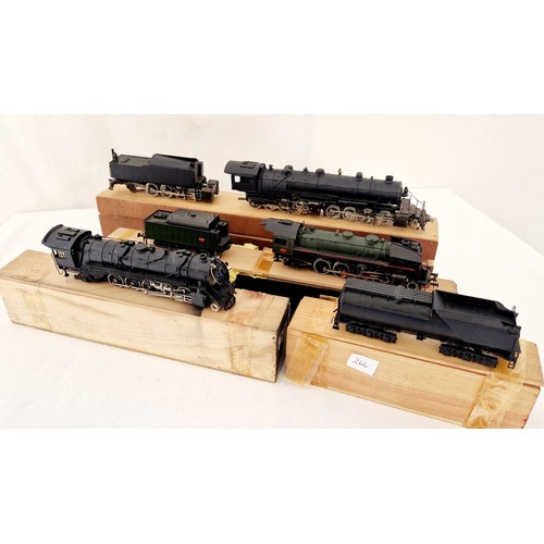 266 - 3 vintage boxed HO gauge locomotives and tenders incl. Tenshodo and Fulgerex