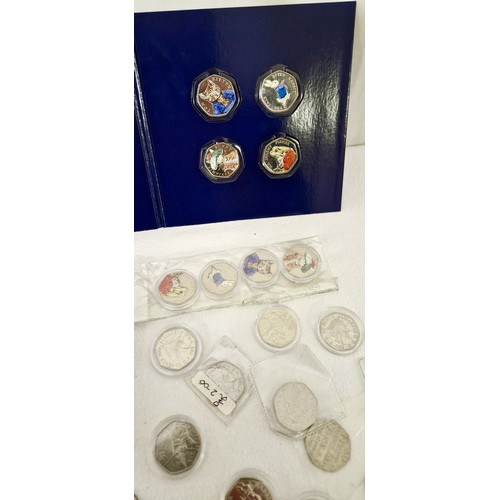 170 - A collection of approx. 44 proof and other 50p coins; including colourised 2017 Beatrix Potter celeb... 