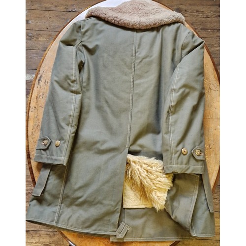 125 - Swedish field green sheepskin coat