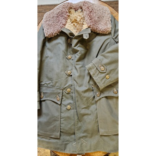 125 - Swedish field green sheepskin coat