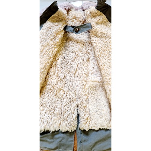 125 - Swedish field green sheepskin coat