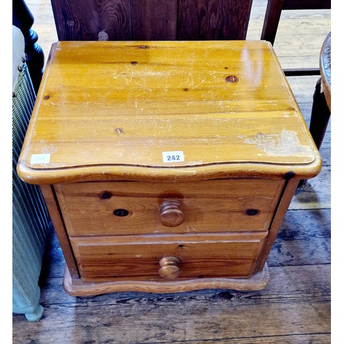 242 - Pine bedside chest of 2 drawers