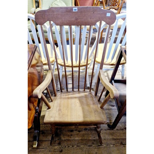 248 - Mid century elm spindle back rocking chair