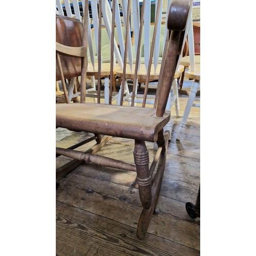 248 - Mid century elm spindle back rocking chair