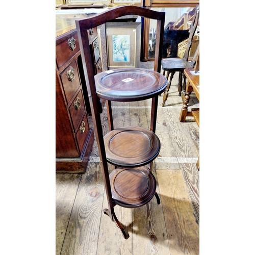 251 - Mahogany 3 tier metamorphic cake stand