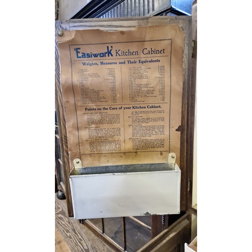 256 - Vintage Easiwork kitchen cabinet complete with fittings and labels