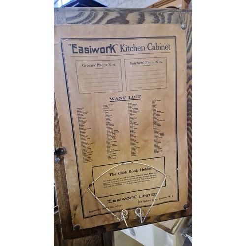 256 - Vintage Easiwork kitchen cabinet complete with fittings and labels