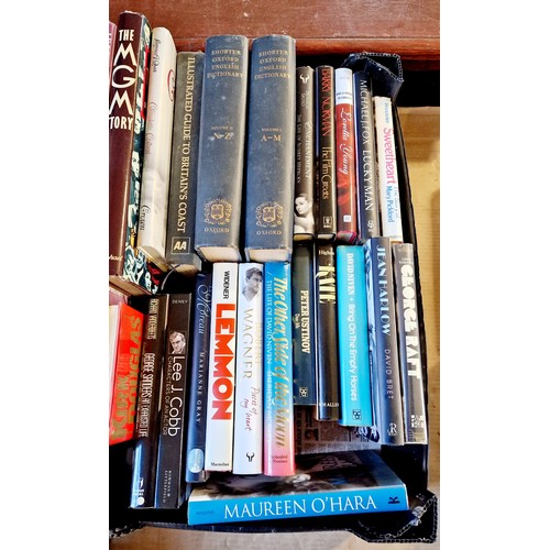 5 - 4 boxes of hardback books, biography and reference