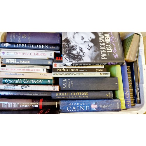 7 - 4 boxes of hardback books, biography and reference