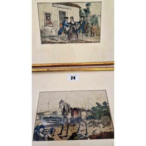 24 - Two French coloured prints