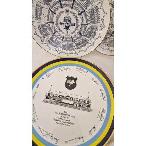 31 - Seven Royal Grafton and Coalport cricketing commemorative plates