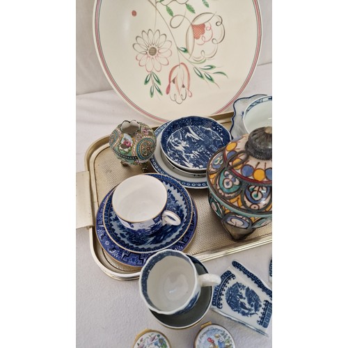 32 - Vintage Poole charger, blue and white ware etc