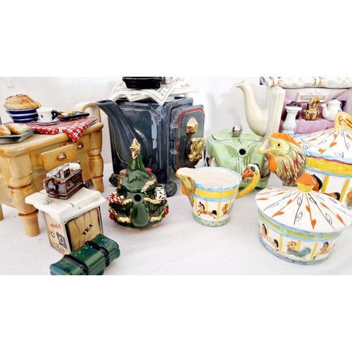 41 - Qty of collectors tea pots etc incl. Melba ware merry-go-round tea set