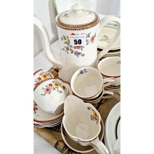 50 - Various ceramic incl. Susie Cooper, Wedgewood, Johnson Bros teaware etc