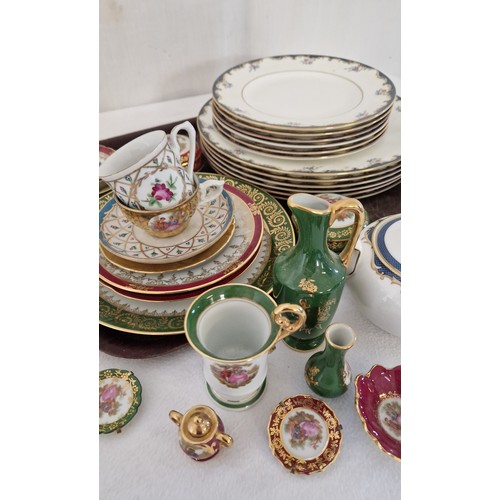59 - Various china incl. Wedgwood Chartley dinnerware, Limoges trinkets etc