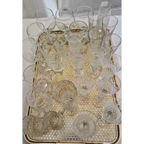 68 - Various stemmed glasses and jugs