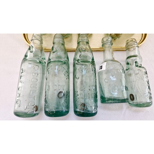 73 - Collection of vintage Codd bottles and other bottles incl. E Painter Mablethorpe, Boulton Alford, Ma... 