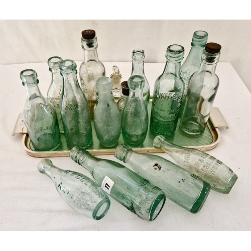 77 - Collection of vintage advertising glass bottles incl. Bellamy Bros Skegness and Horncastle, Bouton A... 