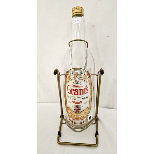78 - 3 litre Grants Whisky bottle and stand