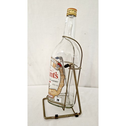 78 - 3 litre Grants Whisky bottle and stand