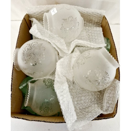 79 - Box of spherical glass light shades approx. 8
