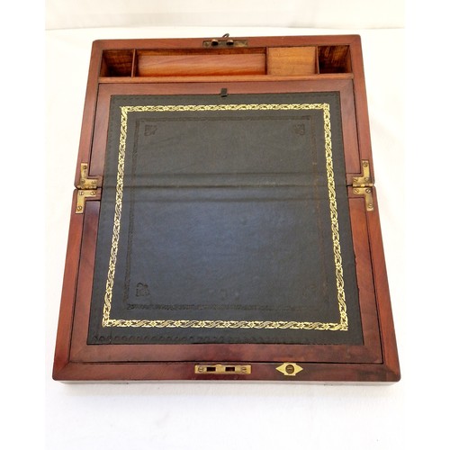 83 - Victorian mahogany brass mounted writing box with fitted interior