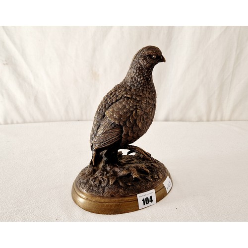 104 - Bronze of a Grouse signed Mêne to the base