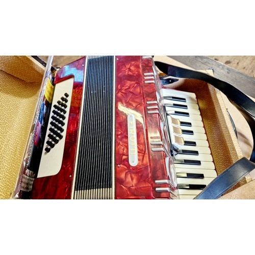 126 - Cased Firotti piano accordion