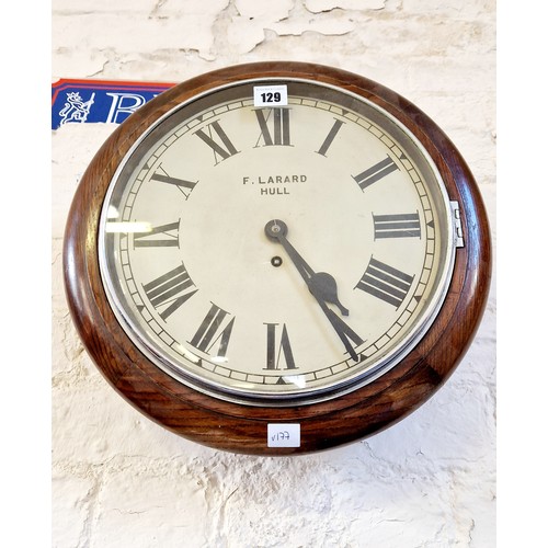 129 - Mahogany cased dial clock by F Allard Hull