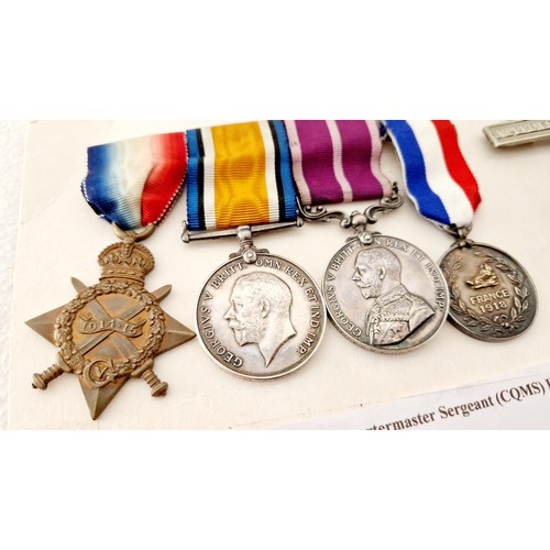 130 - GB WWI Meritorous Service group of four, 1914-15 Star; George V Meritorous Service Medal; War Medal;... 