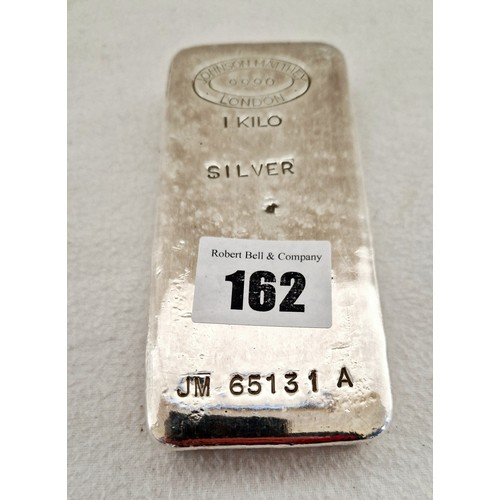 162 - Johnson Matthey 1 kilo fine silver bar