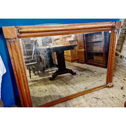 207 - Early 20th century mahogany framed rectangular over mantel mirror