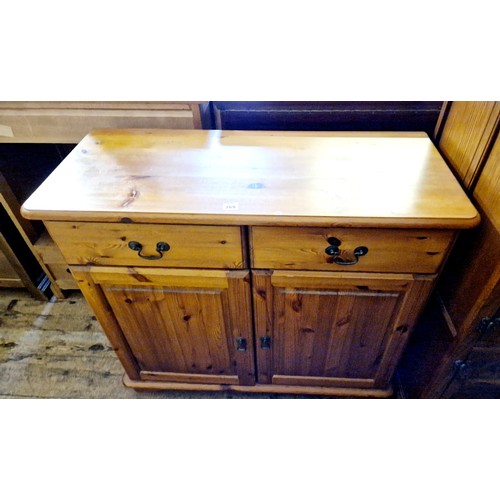 269 - Modern pine side cabinet with 2 drawers over cupboard base