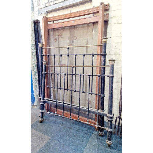 288 - Victorian brass and iron double bed frame