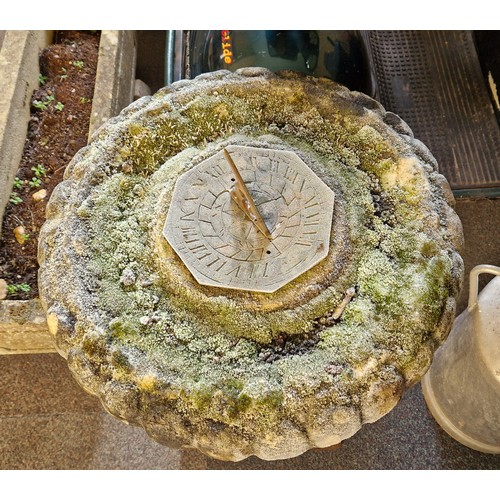 313 - Simulated stone pedestal sundial