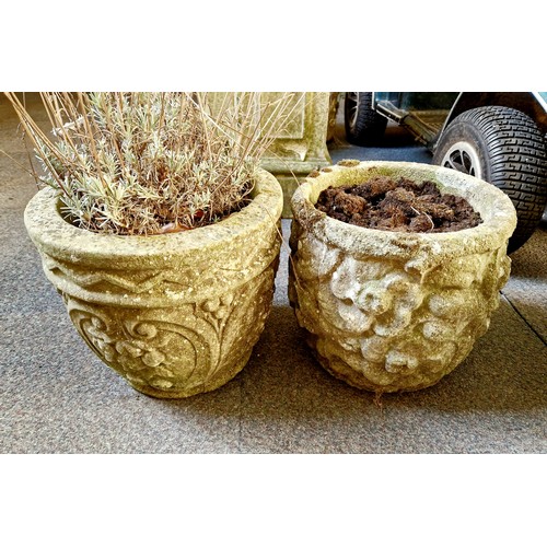 315 - Two simulated stone planters