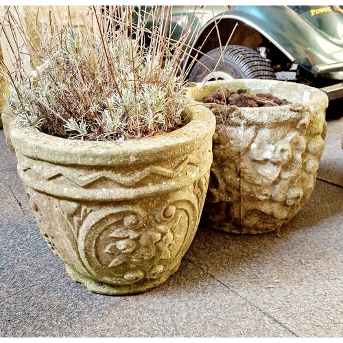 315 - Two simulated stone planters