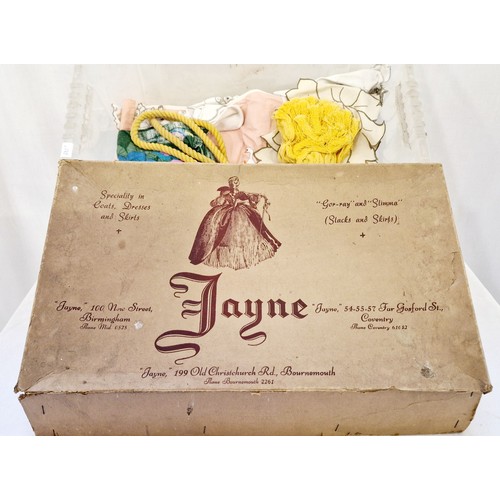 121 - Box of embroidered table linen etc