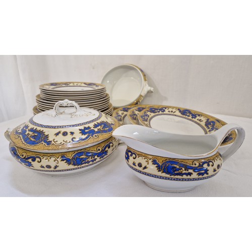 58 - Qty of Grimwades Ming dinnerware incl. covered tureen and gravy boat