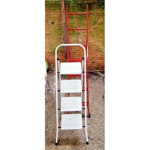 30 - Two sets of metal step ladders