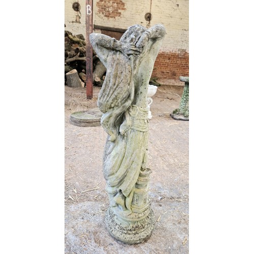 48 - Simulated stone classical lady figurine approx. 85cm tall