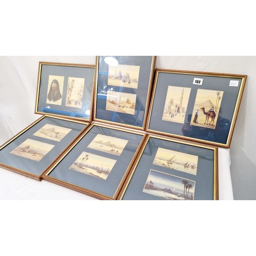 132 - Series of six prints of Egyptian scenes