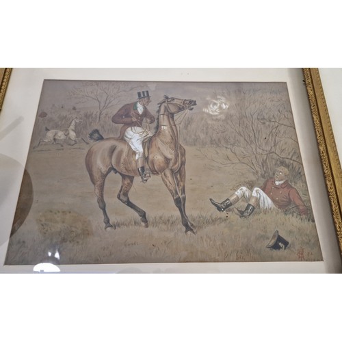 139 - Three coloured hunting prints including Lionel Edwards 'The Grafton Hounds'