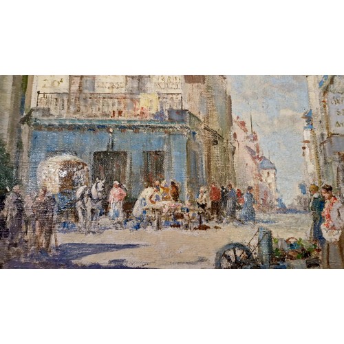 144 - William Lee Hankey (1869 – 1952) oil on canvas Market Place Beauvais, signed lower left c.58cm x 48c... 