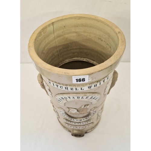 166 - Stoneware Mitchell White Bradford water filter, no lid, interior or tap