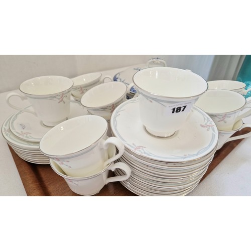 187 - Quantity of Royal Doutlon Carnation teaware etc