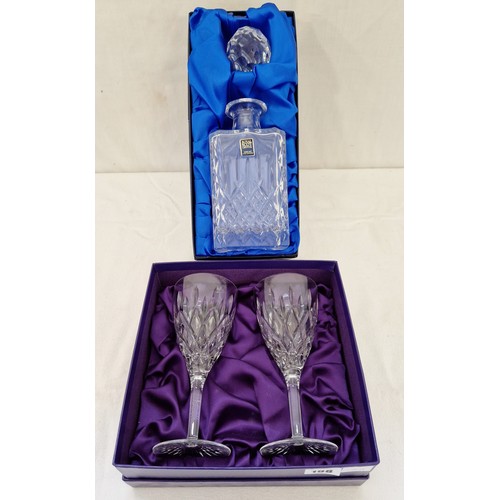 198 - Boxed Royal Scott decanter and Edinburgh glasses